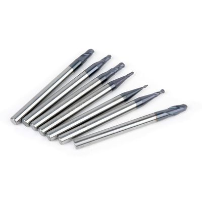 7Pcs Tungsten Carbide End Mill 2 Flutes Ball Nose Engraving