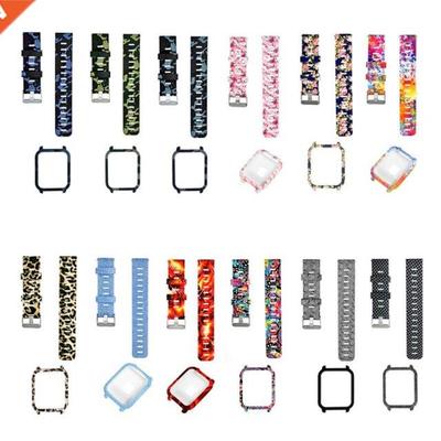 1Set Silicone Watchband Wrist Strap Hard Protective Case She