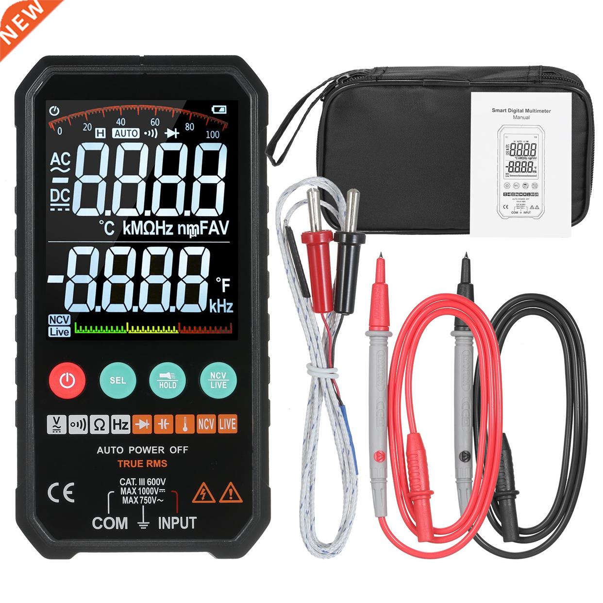 Super Slim Palm Size 3.3-inch LCD Digital Multimeter 6000 Co