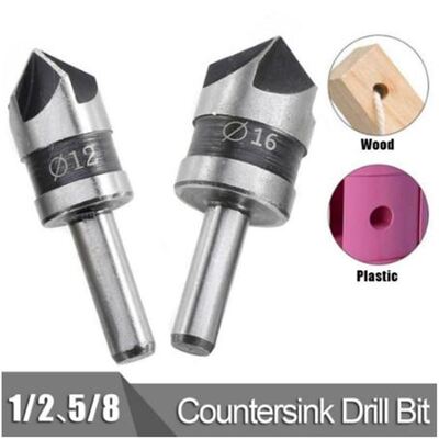 2pcs/set 5 Flute Countersink Drill Bit HSS 82 Degree Point A