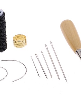 1Set New Leather Sewing Needles Kit Stitching Awl Needle Thr