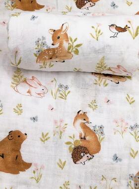 Fox 120X110cm Muslin Swaddle Blanket Baby Blankets For Newbo