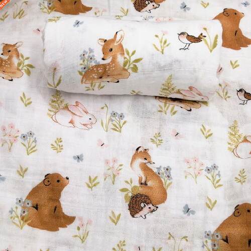 Fox 120X110cm Muslin Swaddle Blanket Baby Blankets For Newbo