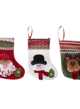 2021 Christmas Stocking Decorative Sock Candy Gift Bag Xmas
