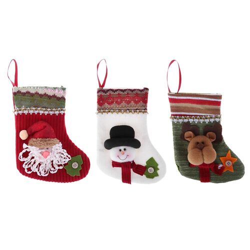 2021 Christmas Stocking Decorative Sock Candy Gift Bag Xmas
