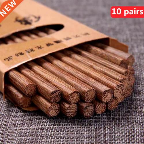 10 Pair Of Chopsticks Household Loaded Wood Without Paint Wa