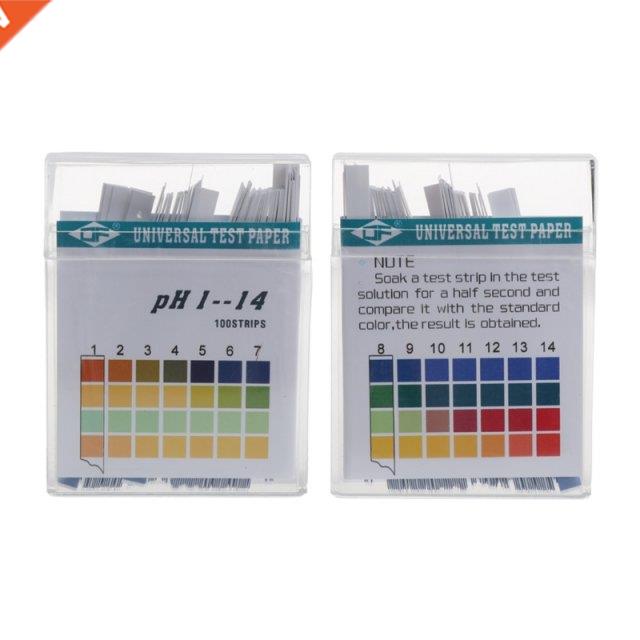 100 Strips 1-14 PH Alkaline Acid Indicator Paper Water Saliv