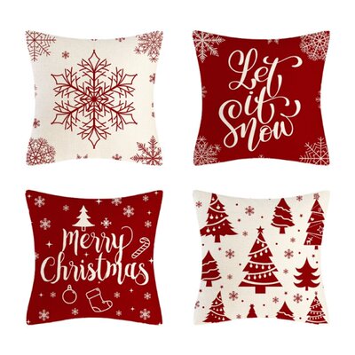 Christmas Decorations Pillow Cover 18x18 Inch Winter Holiday