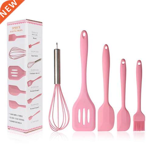 5 Pcs multi-color Silicone Cooking Utensils Set Stinless St