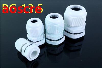 10pcs PG13.5 WhiteBlack Nylon Strain Relief Glands Connect