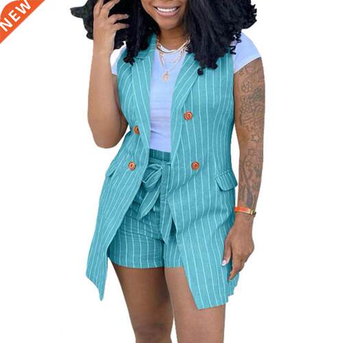 Two Piece Shorts Set New Summer Women Vest Suits Sleeveless