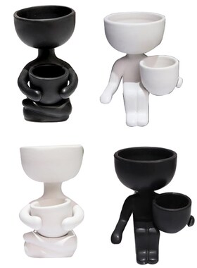 Humanoid Ceramic Flower Pot Vase Portrait Vase Fleshy