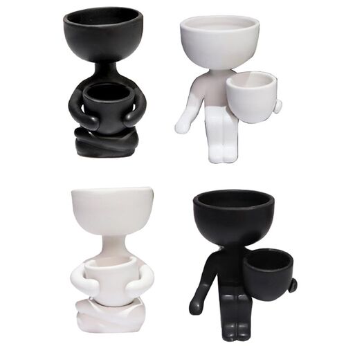 Humanoid Ceramic Flower Pot Vase Portrait Vase Fleshy