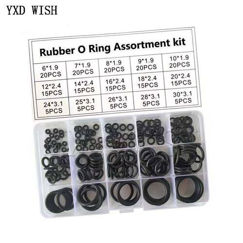 200pcs/Box Rubber O Ring O-Ring Washer Seals Watertightness