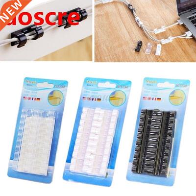 20PCS Self-Adhesive Data Cord Tie Cable Clamp Wire Clip Fixe
