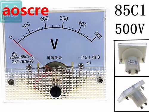 85C1 500V Analogue DC Voltage Needle Panel Meter Voltmeter