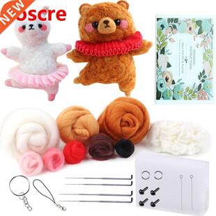 2 Pcs Wool Felting Kit Cute Animal Needle Felting Supplies