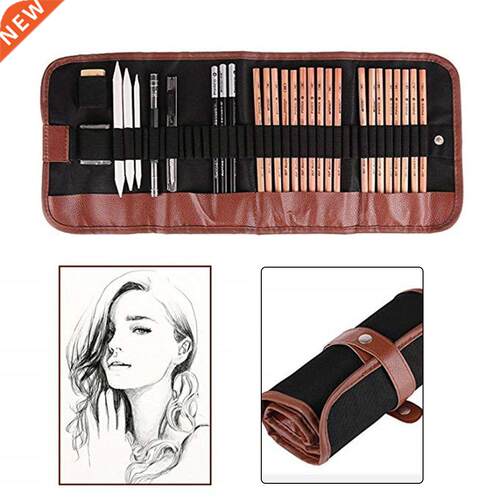 Pen Charcoal Sketch Set Sketching Pencil Kit Paper Erasable