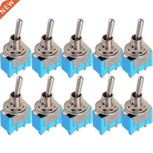 10Pcs Blue Mini MTS-102 3-Pin SPDT ON-ON 6A 125VAC Miniature