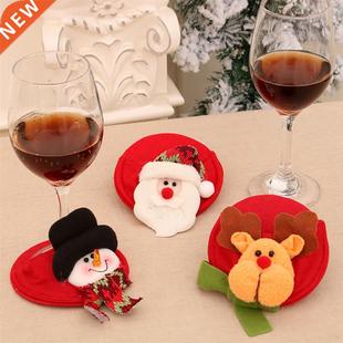 Chrstmas Drnk Coaster Soft Santa Claus Snowman Cup Coaster