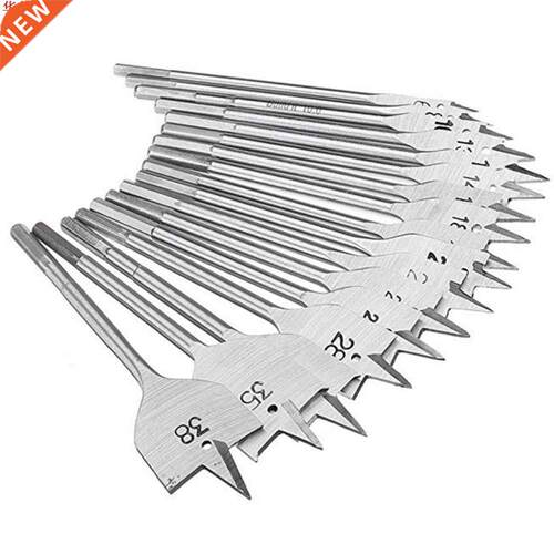17pcs Woodworkng Flat Drll Hgh-carbon Steel 6-38 Flat Dr