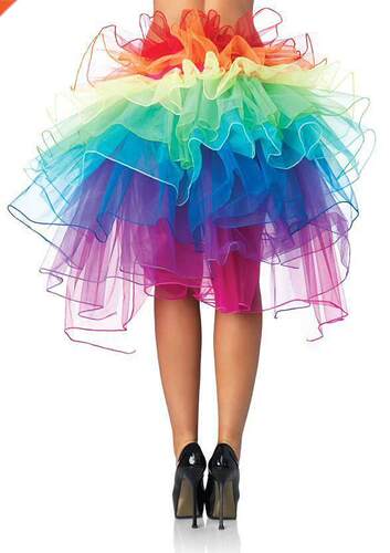 Hot Sale ! Women's Layered Rainbow Bustle Skirt Dance Tu