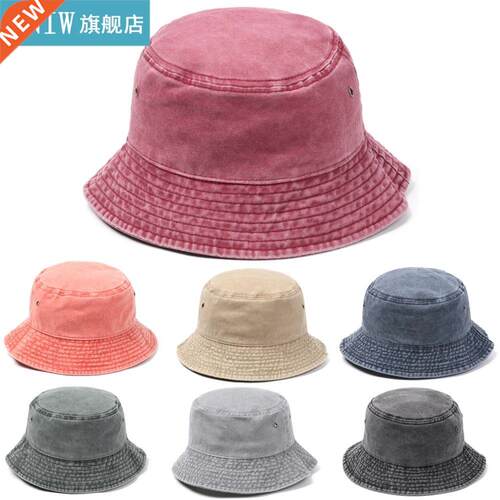 Cotton Denim Washed Retro Bucket Hat Fashion Foldable Casual