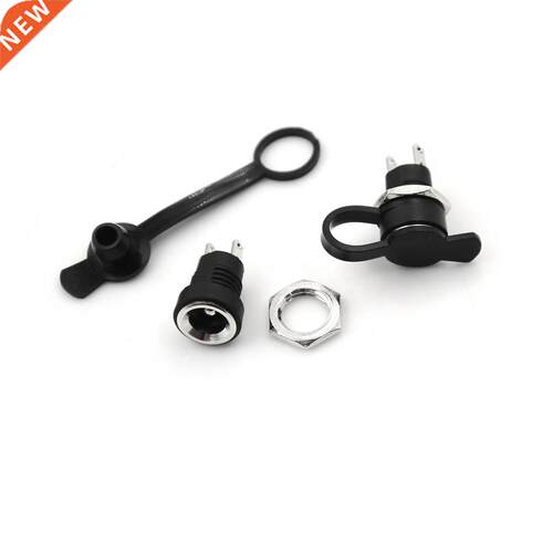 10Pcs Black DC Power Jack Socket Female Panel Mount Connecto