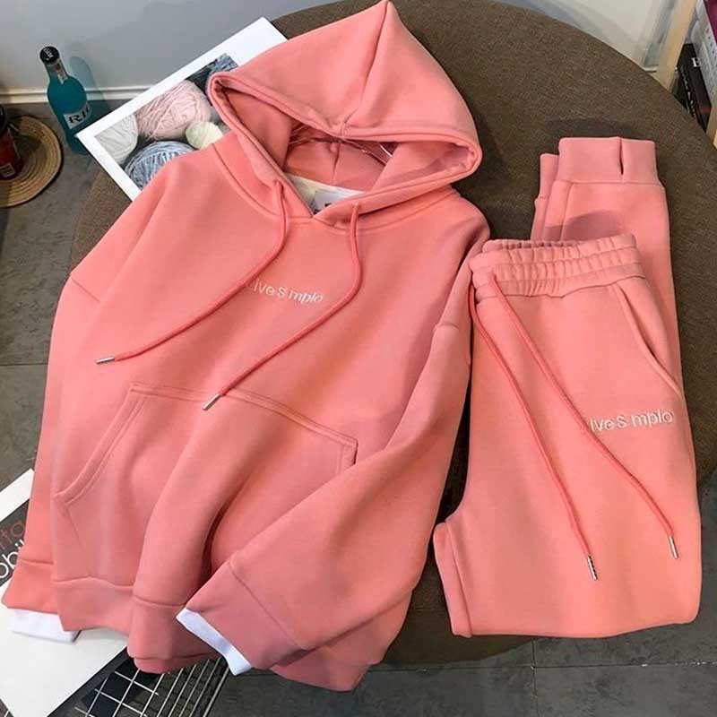 Autumn and winter new suit thickened plus velvet pullover ho