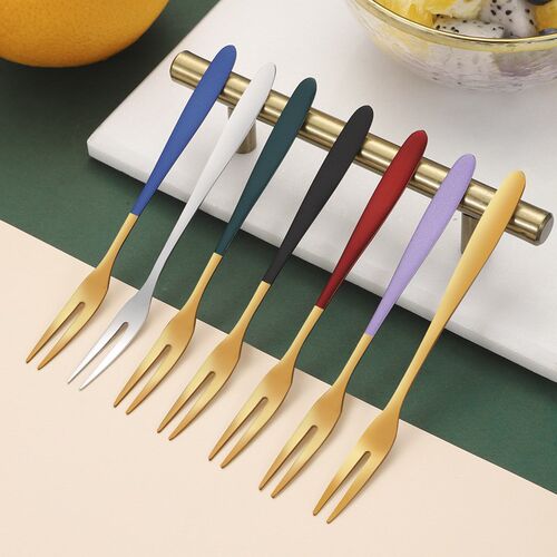 1Pcs Stainless Steel Fruit Dessert Fork Multi Purpose Desser