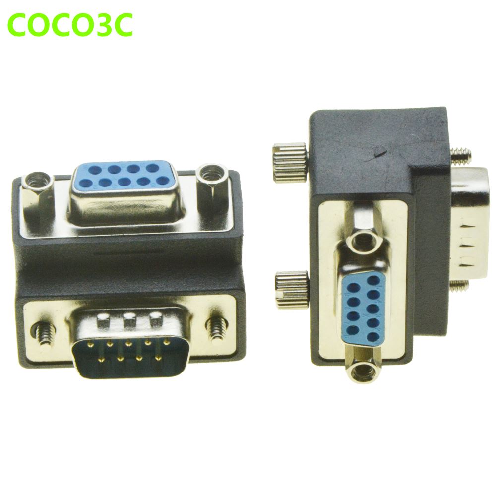 Right Angle DB9 Adapter 9PIN RS232 Male to Female Extension