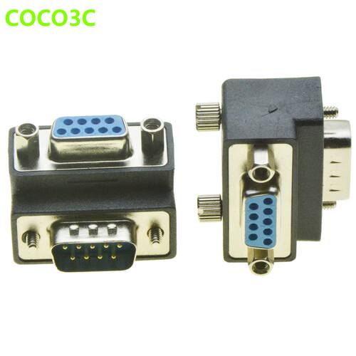 Right Angle DB9 Adapter 9PIN RS232 Male to Female Extension
