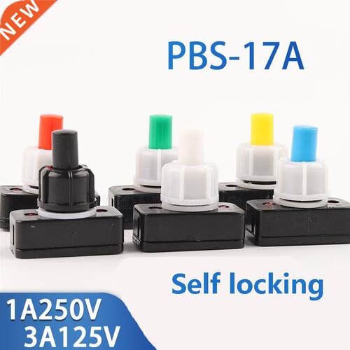 6Pcs PBS-17A 10mm ON-OFF Plastic Push Button Switch Square M