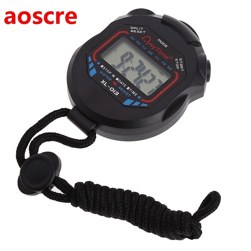 Classic Digital Handheld LCD Chronograph Sports Stopwatch Ti