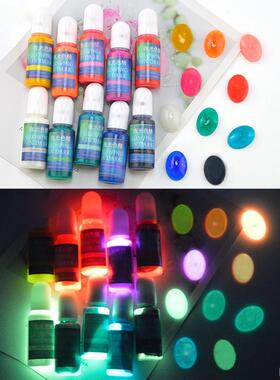10 Colors Glowing in Dark Epoxy Resin Pigment Kit Luminous C