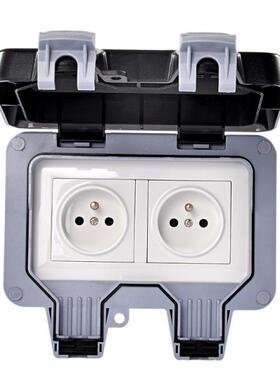 External Outdoor IP66 2 Slot Wall Socket Dustproof Surface-M
