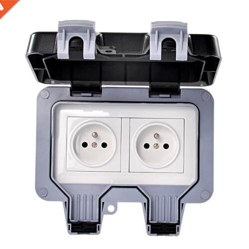 External Outdoor IP66 2 Slot Wall Socket Dustproof Surface-M