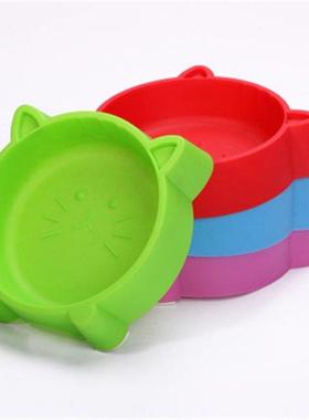 New 1Pc Cat Shape Pet Dog Bowl Plastic Travel Cat Dog Bowls