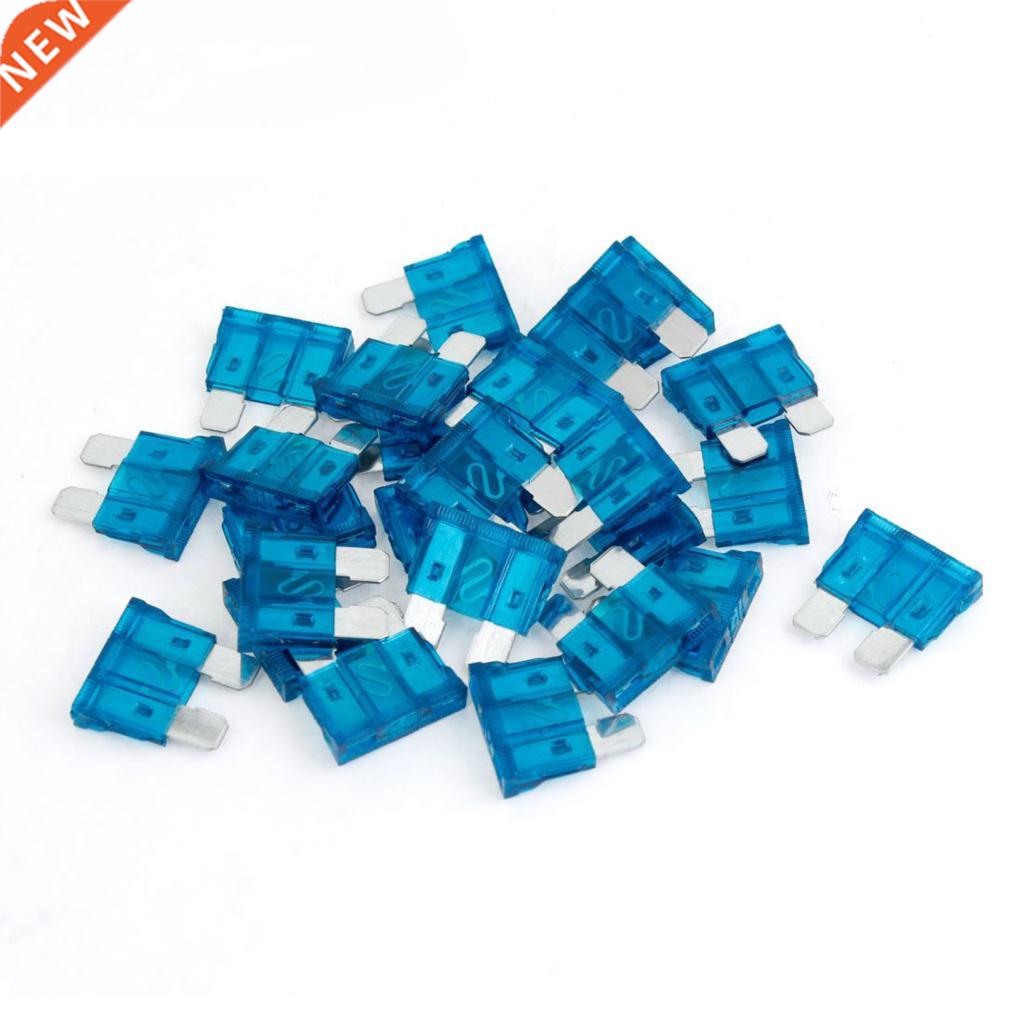 25 Pcs 15A Auto Car Blue Coated Medium Safety Blade Fuses