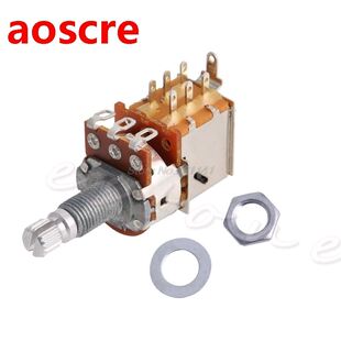 A500K Potentiometer Push Pull Switch Splined DPDT Pot Shaft1