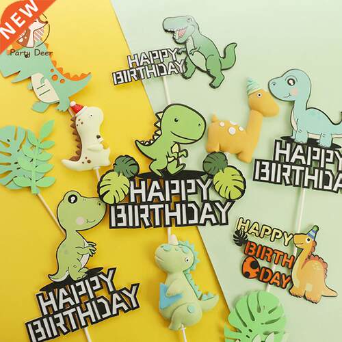 Cakelove Cute Dinosaur Cake Topper Coconut Tree Happy Birthd