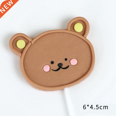 Retro cake ornaments net red soft pottery bear plug-in carto