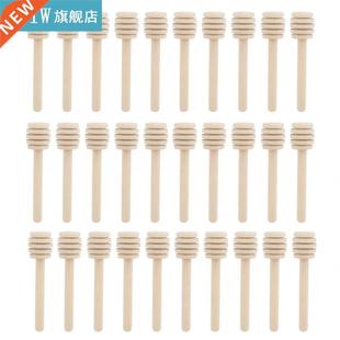 30Pcs Household Wooden Jam Honey Dipper Syrup Dispensing Col