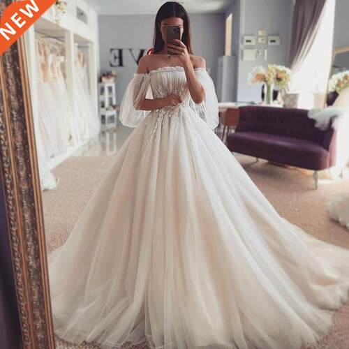 Fairy Boho Wedding Dresses 2021 Puff Sleeve Princess Vintage