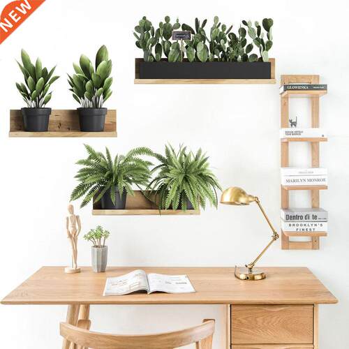 Hot ！Green Leaf Wall Sticker Living Room Decor Plant Mural