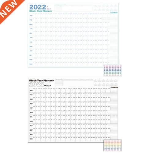 Wall Calendar 2022 Yearly Planner Poster Overview Stickers T
