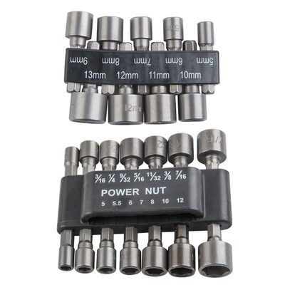 9 Pcs/14 Pcs Hexagonal Nut Driver Drill Bit Socket Screwdriv