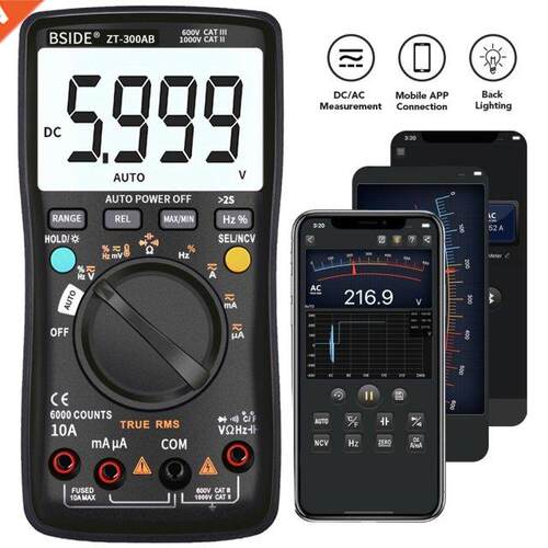 BSIDE Professional Auto/Manual Digital Multimeter 6000 Coun