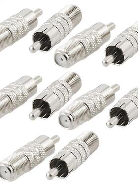 10 pcs F Type Female Jack to RCA Male Straight Adapter Conne