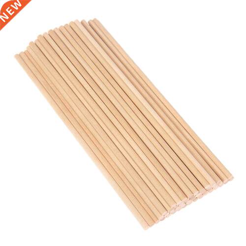 50Pcs Unfinished Wood Round Wooden Sticks Rod for  Wood